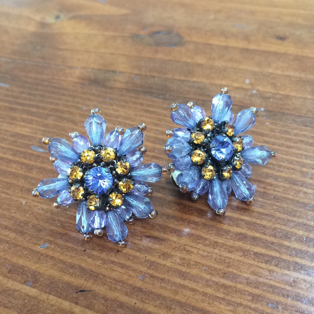 Purple Chunky Clip-on Earrings